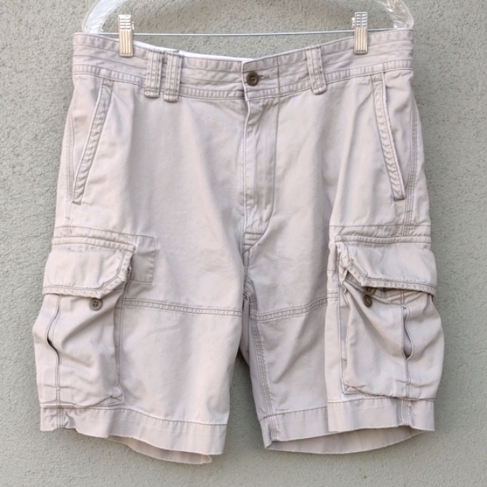 Worn Polo Ralph Lauren Non-stretch Tan Cargo Shorts Men's 35 Waist